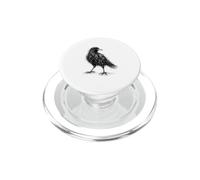 Gothic Crow Sketch Line Art Black Bird Raven Birdwatchers PopSockets PopGrip for MagSafe
