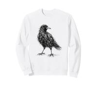 Gothic Crow Sketch Line Art Black Bird Raven Birdwatchers Sweatshirt
