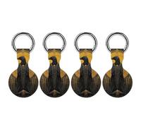 Gothic Crow with Ankh Protective Case Compatible for Airtag Shockproof Case Cover with Keychain 4PCS
