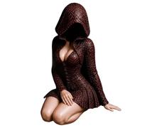 Gothic Dark Faceless Robe Lady Reader Figurine Mysterious Goddess Sculpture 3D Printed Dark Goddess Statue Bookshelf Decor Sturdy Long-Lasting for Bar Living Room Bedroom，C