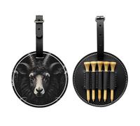 Gothic Dark Style Sheep Black Printed Golf tee Storage Bag - for Men only, Durable PU Material, Easy to Carry, Enhance The Golf Experience