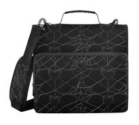 Gothic Darkness Black Web Hearts 1.5-Inch 3-Rings Organizer Binder with Shoulder Strap & Handle Multiple Pockets Portfolios Portfolio Organizer for School