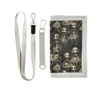 Gothic Darkness Dolls trifold wallet card holder for woman simple trifold wallets with lanyard, Gothic darkness dolls, One Size