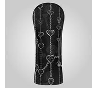 Gothic Darkness Hearts Chain Golf Club Head Covers Waterproof Headcovers with Interchangeable No. Tags Designed to Fit All Woods and Drivers