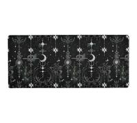 Gothic Darkness Moon Stars Black waterproof big Mouse Pad for gaming anti slip Mouse Pad mat 31.5 x 11.8in