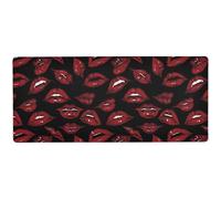 Gothic Darkness Red Lips washable Mouse Pad long for gaming convenient gaming mousepad 31.5 x 11.8in