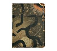 Gothic Darkness Snakes Evil Eyes Leather Passport Cover Holder Wallet Case Travel Documents Organizer Protector Waterproof