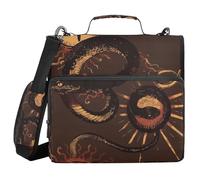 Gothic Darkness Snakes Gold Sun 3 Rings Office Binder Organizer with Handle Easy to Carry Document Binder Organizer for School and Office