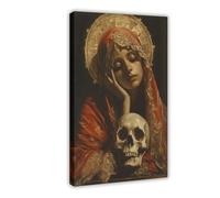 Gothic Day of The Dead Skeleton Goddess Canvas Poster Bedroom Decor Landscape Office Room Decor Gift 20x30inch(50x75cm)