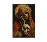 Gothic Day of The Dead Skeleton Goddess Canvas Poster Bedroom Decor Landscape Office Room Decor Gift 24x36inch(60x90cm)