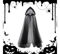 Gothic Death Cloak | Spooky Witch Cloak with Hood for Cosplay | Lightweight Halloween Cosplay Robe for Masquerade Balls Stage Performance Carnivals Fancy Party Photography