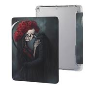 Gothic Death Skul Skeleton Kiss Slim Tablet Case with Pen Holder Back Shell Smart Cover Protective Compatible with IPAD 10/IPAD Pro (10.5in) /IPAD Air3/IPAD 2017/2018/Air1/Air2