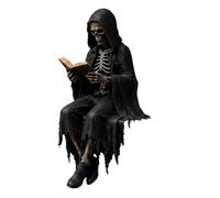 Gothic Decoration For Interior Dark Aesthetics Resin Statue | Sitting Skull Gothic Shelf Decoration Suitable for Bedroom Home Office Shelf Tabletop Cabinet Halloween Housewarming