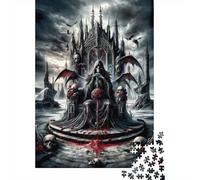 Gothic Demon Castle Jigsaw Puzzle for Adults 1000 Piece Jigsaw Puzzle Dark Statue Relaxing Gift Home Decor 70x50cm/1000pcs