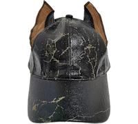 Gothic Dog Ear Hat Retro Punk Rivet Long Ear Baseball Cap Pu Leather Y2k Baseball Cap Spike Animal Ear Snapback Hat for Women Men