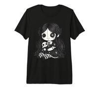 Gothic Doll Girl Creepy Cute Dark Horror Aesthetic Horror Premium T-Shirt