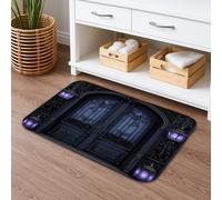 Gothic Door Quick Dry Bath Mat, Dark Vintage Design Absorbent Non Slip Shower Mat, Medieval Memory Foam Washable Bath Rugs for Bathroom Toilet Restroom Decorative 20x32 Inch