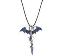 Gothic Dragon Sword Necklace,Vintage Dragon Wrapped Sword Cross Necklace Punk Hip Hop Style Necklace Green Blue Luminous Dragon Pendant Necklace Halloween Christmas Jewelry Gift for Men and Women