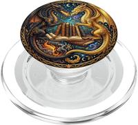 Gothic Dragon Wings Book Lover Librarian Fantasy Bookish PopSockets PopGrip for MagSafe