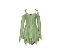Gothic Dress for Women Off Shoulder Chemise 18th Century Court Renaissance Dresses Strap Victoria Ball Gown Retro Trumpet Ren Faire Outfit for Halloween Costumes Sexy Cosplay A-Green