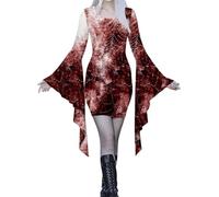 Gothic Dress Medieval Dresses Women Bell Long Sleeve Elastic Waist Smocked A-Line Costume Zombie Bride Role Play For Halloween Carnival Cosplay