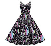 Gothic Dress Medieval Dresses Women Cocktail Casual Mini Waist Smocked A-Line Halloween Costumes Victorian Short For Carnival Cosplay