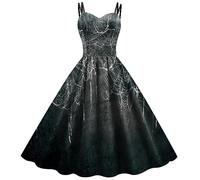 Gothic Dress Medieval Dresses Women Cocktail Casual Mini Waist Smocked A-Line Halloween Costumes Victorian Short For Carnival Cosplay
