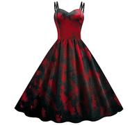 Gothic Dress Medieval Dresses Women Cocktail Casual Mini Waist Smocked A-Line Halloween Costumes Victorian Short For Carnival Cosplay