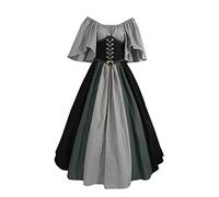 Gothic Dress Medieval Festival Fancy For Women Horror Costume Ladies Waist Smocked A-Line Dresses Traditional Irish Halloween Victorian