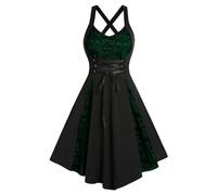 Gothic Dress Medieval Festival Fancy For Women Vintage Elegant A-Line V Neck Half Moon Sexy Traditional Irish Renaissance Smocked Party Halloween Carnival Cosplay