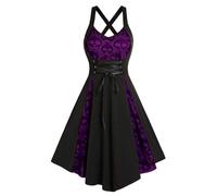 Gothic Dress Medieval Festival Fancy For Women Vintage Elegant A-Line V Neck Half Moon Sexy Traditional Irish Renaissance Smocked Party Halloween Carnival Cosplay