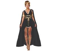 Gothic Dress Medieval Festival Fancy For Women Witch With Hooded Cape Waist Smocked A-Line Dresses Short Sleeve Lace-Up Halloween Victorian