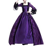 Gothic Dress Medieval Halloween Party Witch With Hooded Cape Lace Velvet Elegant High-Low Hem Cloak Victorian