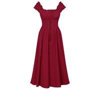Gothic Dress Medieval Off Shoulder Sleeveless Horror Costume Ladies Lace Velvet Elegant High-Low Hem Halloween Victorian Short For Carnival Cosplay