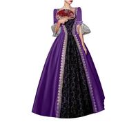 Gothic Dress Medieval Off Shoulder Sleeveless Horror Costume Ladies Lace Velvet Halloween Costumes Dresses Zombie Bride Role Play Cocktail Swing