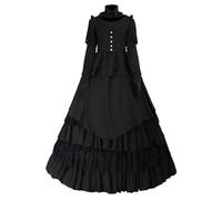 Gothic Dress Women's Long Medieval Maxi Dress Women's Black Renaissance Floor Length Evening Dress Elegant Princess Long Sleeve Ball Dress Party Dress Halloween Dress Carnival Palace Cosplay