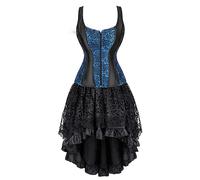 Gothic Dresses Black Dress Women's Victorian Costume Vampire Women Evening Gown Corset for Empire Waist 18th Century Wedding Uk Plus Size Curvy Maid Costumes Woman