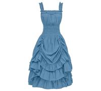 Gothic Dresses Women's Sleeveless Steampunk Clothing Women's Strap Dress Punk Ruffle Dress Elegant Palace Medieval Dress A-Line Retro Cocktail Dress Halloween Carnival Costume Party Dress Prom Dresses