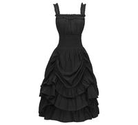 Gothic Dresses Women's Sleeveless Steampunk Clothing Women's Strap Dress Punk Ruffle Dress Elegant Palace Medieval Dress A-Line Retro Cocktail Dress Halloween Carnival Costume Party Dress Prom Dresses