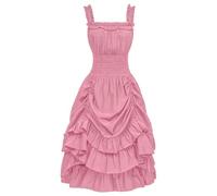 Gothic Dresses Women's Sleeveless Steampunk Clothing Women's Strap Dress Punk Ruffle Dress Elegant Palace Medieval Dress A-Line Retro Cocktail Dress Halloween Carnival Costume Party Dress Prom Dresses