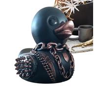 Gothic Duck Decor - Resin Devil Duck Figurine, Spooky Duck Statue Sculpture | Collectible Devil Duck Ducky Ornament, Funny Gothic Ducky Bill Toy, Dark Art Duck Model, Whimsical Figurine for Desk