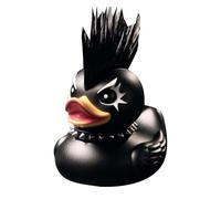 Gothic Duck Statue - Satanic Rubber Duck Resin Sculpture for Desk Decor | Quirky Collectible Figurine with Punk & Steampunk Style | Gift for Halloween, Goth Home Office Decoration