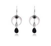 Gothic Earrings for Women Dangling Red Black Crystal Black Bat Earrings Vampire Earring Goth Vintage Bat Jewelry Halloween Costume Accessorie, L, Zinc, No Gemstone