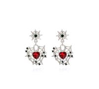 Gothic Earrings for Women Halloween Earrings Black Spider Web Earring Jewelry Gifts Halloween Costume Women Trendy 2025, Metal, No Gemstone