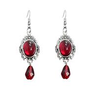 Gothic Earrings,Goth Bloody Red Rose Cameo Earrings Punk Vampire/Ghost/Heart/Skull Hand Dangle Earrings Dark Halloween Earrings Jewelry, Zinc, alloy