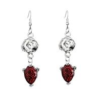 Gothic Earrings,Goth Bloody Red Rose Cameo Earrings Punk Vampire/Ghost/Heart/Skull Hand Dangle Earrings Dark Halloween Earrings Jewelry, L, Zinc, alloy
