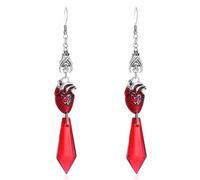 Gothic Earrings,Goth Bloody Red Rose Cameo Earrings Punk Vampire/Ghost/Heart/Skull Hand Dangle Earrings Dark Halloween Earrings Jewelry, L, Zinc, alloy