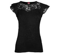 Gothic Elegance Lace Detail Top Spiral Direct Black XXL