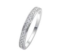 Gothic Engagement Ring, Engagement Rings Women 0.055ct Round Moissanite 14K White Gold Size Q 1/2