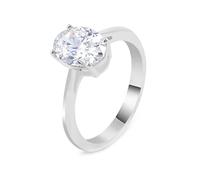 Gothic Engagement Ring, Knuckle Rings for Women Classic Solitaire Oval Moissanite 3ct 18K White Gold Size I 1/2